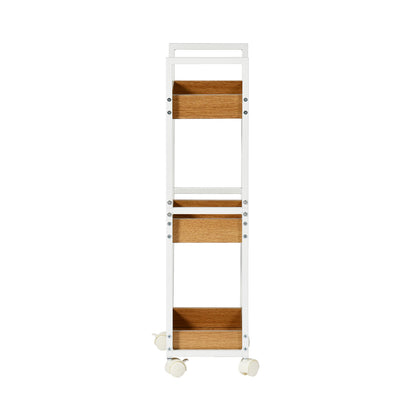 VERO Drie-Laags Opslagrek Make-up Opbergwagen - Fire/OAK Kleur