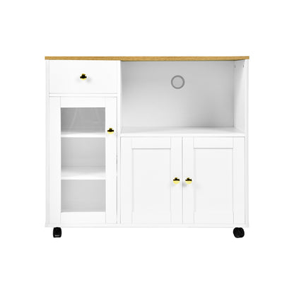 VIDOR Dressoir, keukenkast met magnetronrek - wit