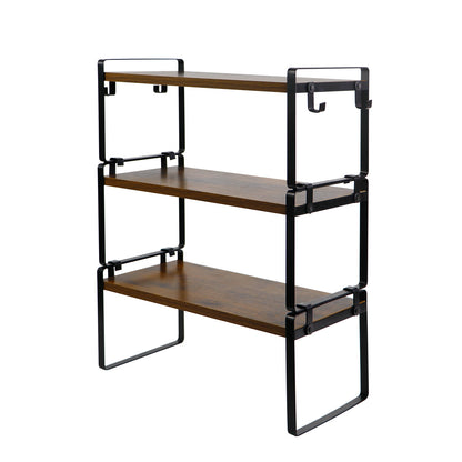 VILAS Stapelbaar Keuken Bamboe Kruidenrek 40 cm Set van 1/3/5-Vuur/Hout/Wit