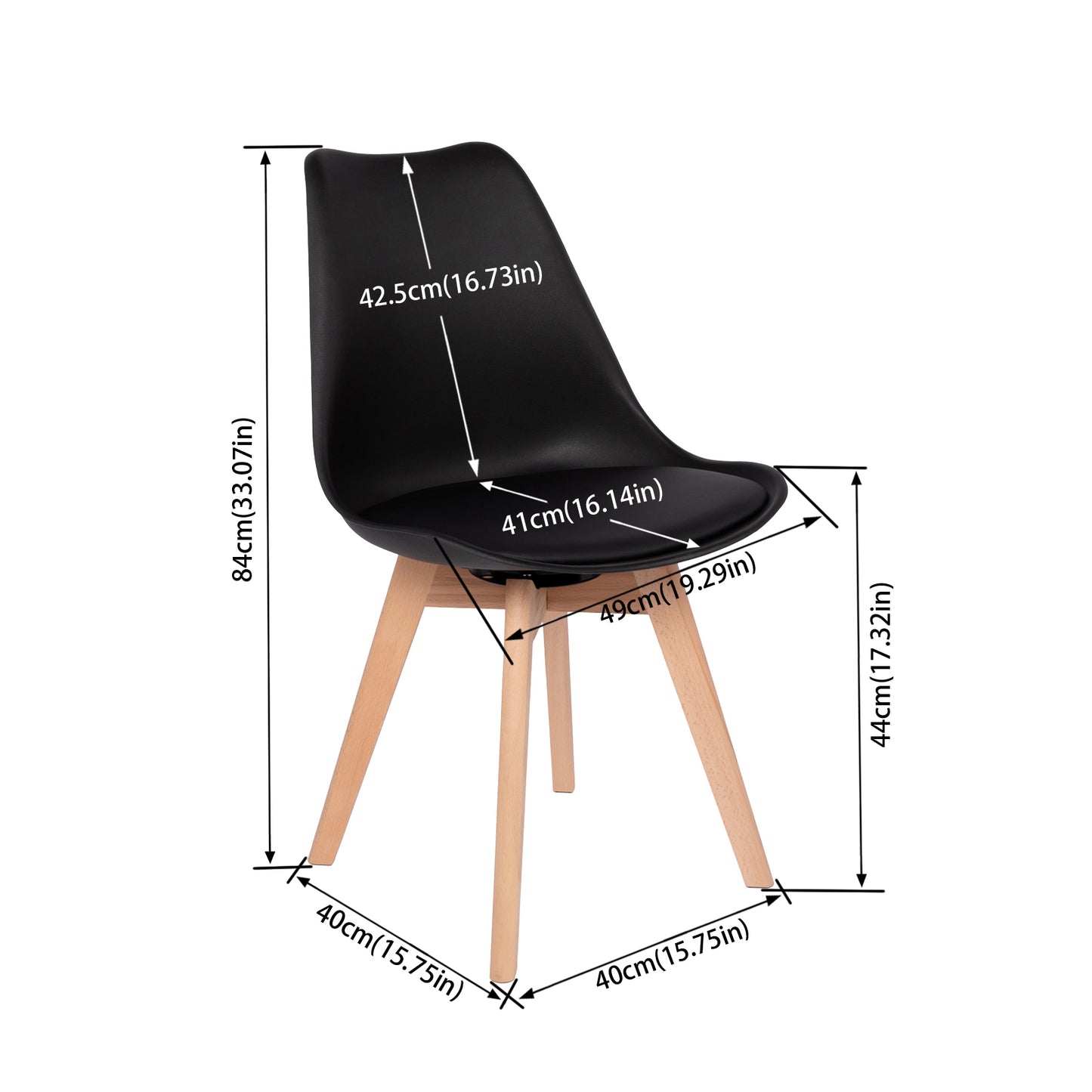 360° Armloze Draai Stoelen Set van 2/4 VINCO – Zwart/Wit/Grijs