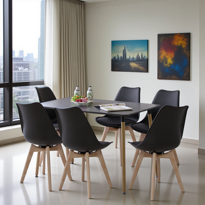360° Armloze Draai Stoelen Set van 2/4 VINCO – Zwart/Wit/Grijs