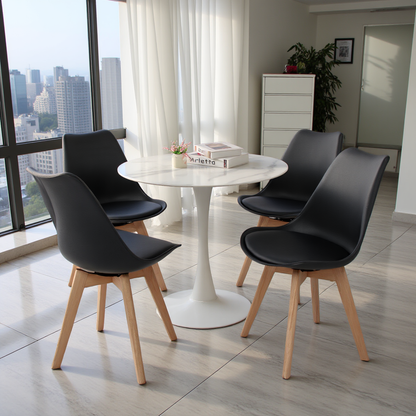 360° Armloze Draai Stoelen Set van 2/4 VINCO – Zwart/Wit/Grijs