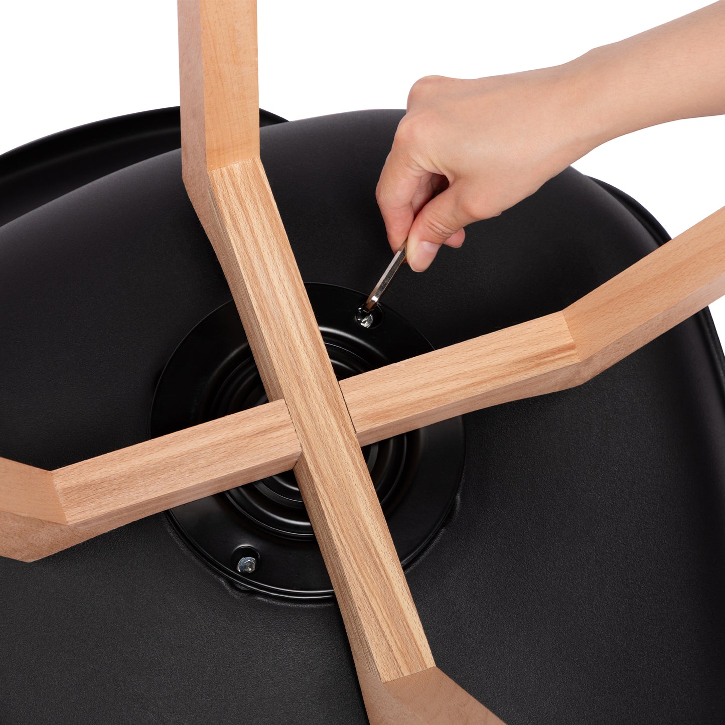 360° Armloze Draai Stoelen Set van 2/4 VINCO – Zwart/Wit/Grijs