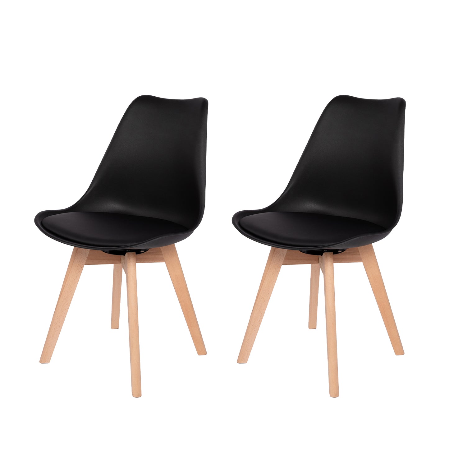 360° Armloze Draai Stoelen Set van 2/4 VINCO – Zwart/Wit/Grijs