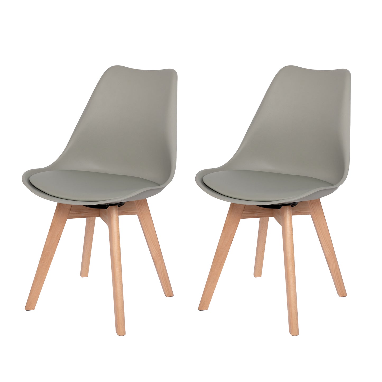 360° Armloze Draai Stoelen Set van 2/4 VINCO – Zwart/Wit/Grijs