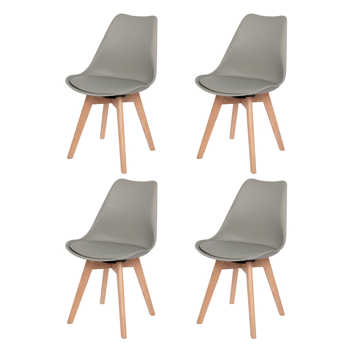 360° Armloze Draai Stoelen Set van 2/4 VINCO – Zwart/Wit/Grijs