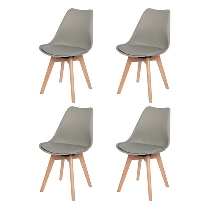 360° Armloze Draai Stoelen Set van 2/4 VINCO – Zwart/Wit/Grijs