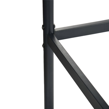 Loft Bed Frame van Metaal met Ingebouwde Ladder Zwart - WALDO
