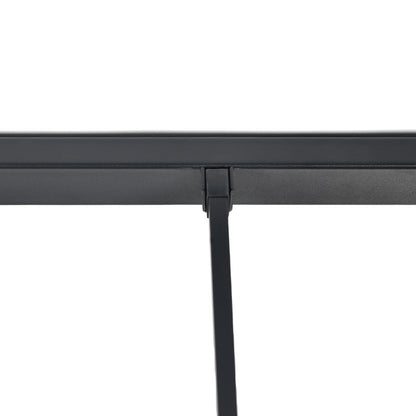 Loft Bed Frame van Metaal met Ingebouwde Ladder Zwart - WALDO