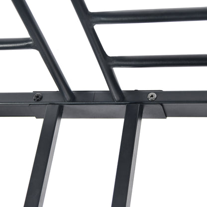 Loft Bed Frame van Metaal met Ingebouwde Ladder Zwart - WALDO