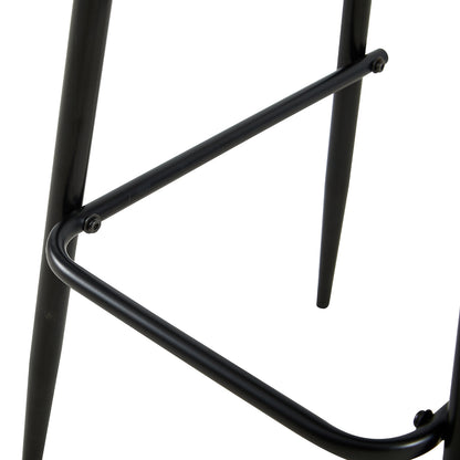 Moderne ijzeren barkruk in industriële stijl Ademende holle rugleuning Set van 4- Zwart/Wit
